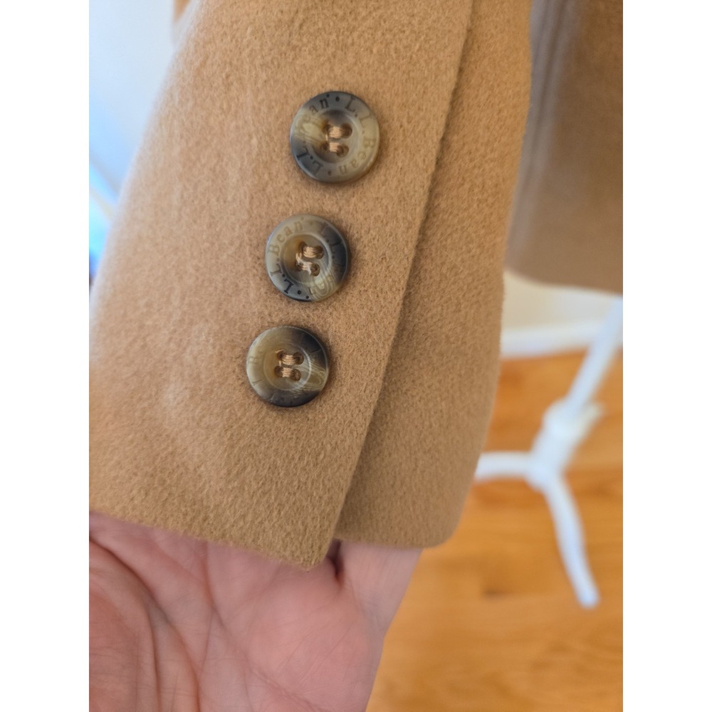 LL Bean Ladies Blazer Camel Wool/Angora Blend Two-Button Collegiate Med Reg - Picture 4 of 15